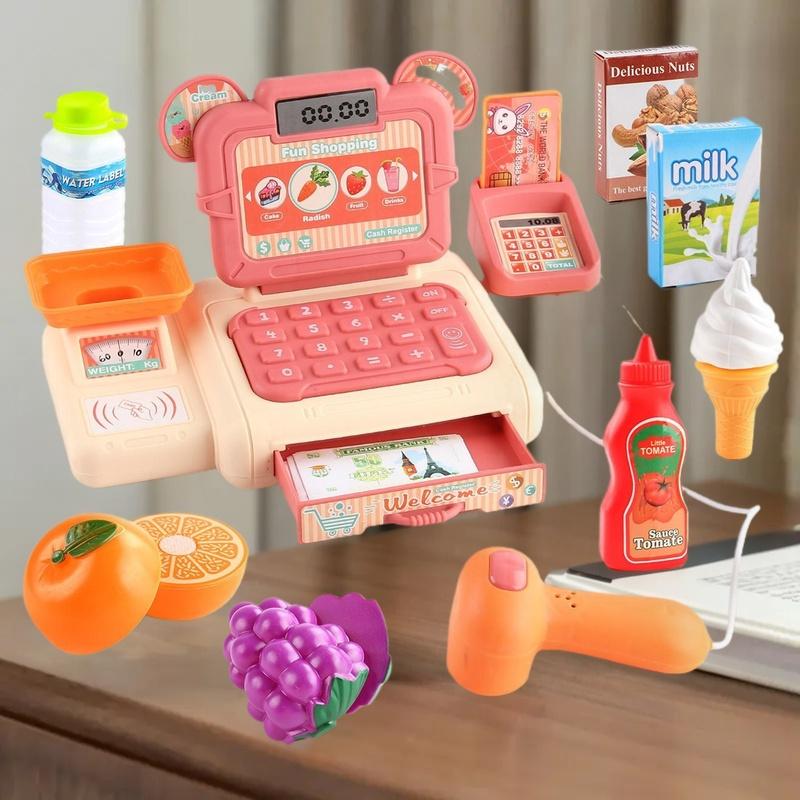 Toy Cash Register - Virtuele winkelkasserspeelgoedset voor kinderen, kassaprollenspeelset met