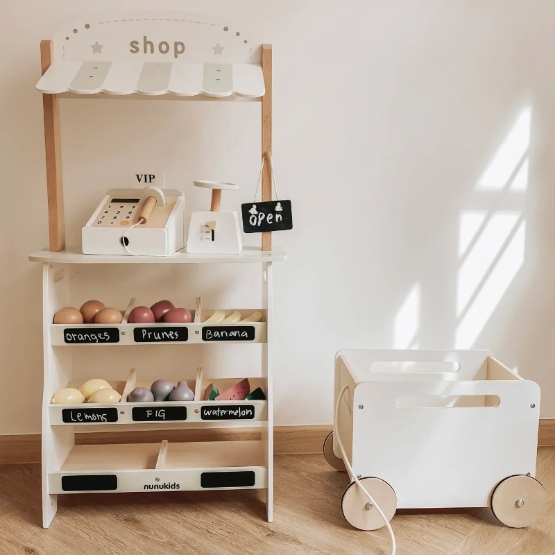 Toy Cash Register - Kruidenier Doe alsof ze spelen Houten