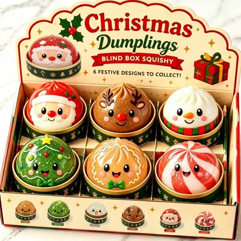 Kids Toys Xmas - Kerst Dumpling Squishy Squeeze Speelgoeddoos Verpakt