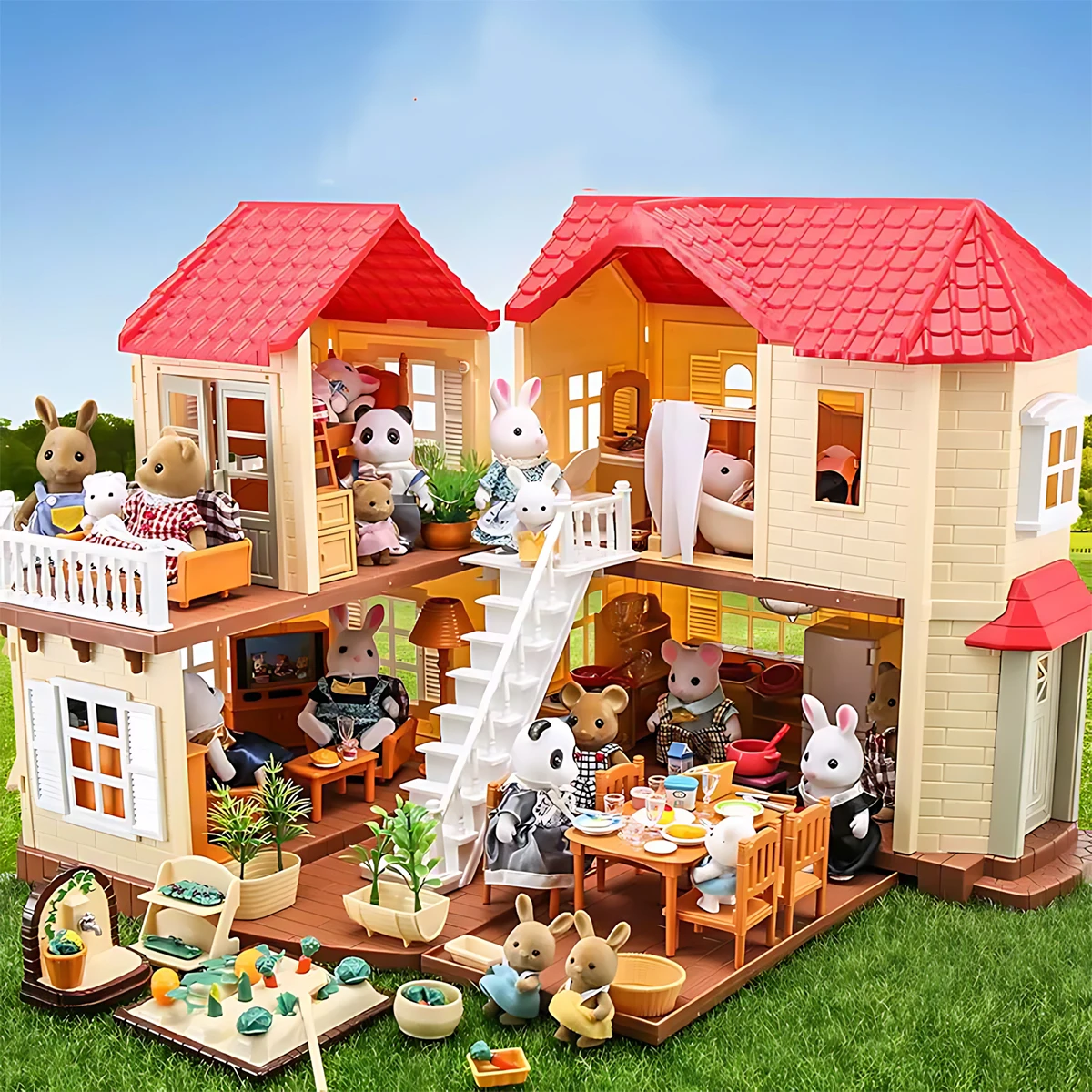 Kids Toys Kitchen Set - Miniatuurmeubilair 1:12 Poppenhuis Keuken Woonkamer Slaapkamer