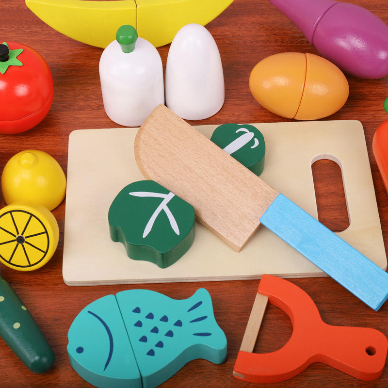 Houten fruit- en groentesnijse - Kids Toys Kitchen Set recensie en prijs